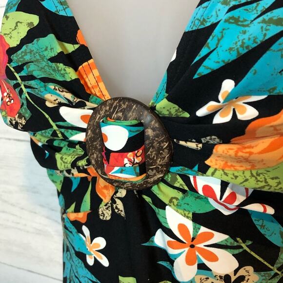 COCO REEF tropical floral aloha print one piece swimsuit with underwire size 34C - Picture 4 of 7